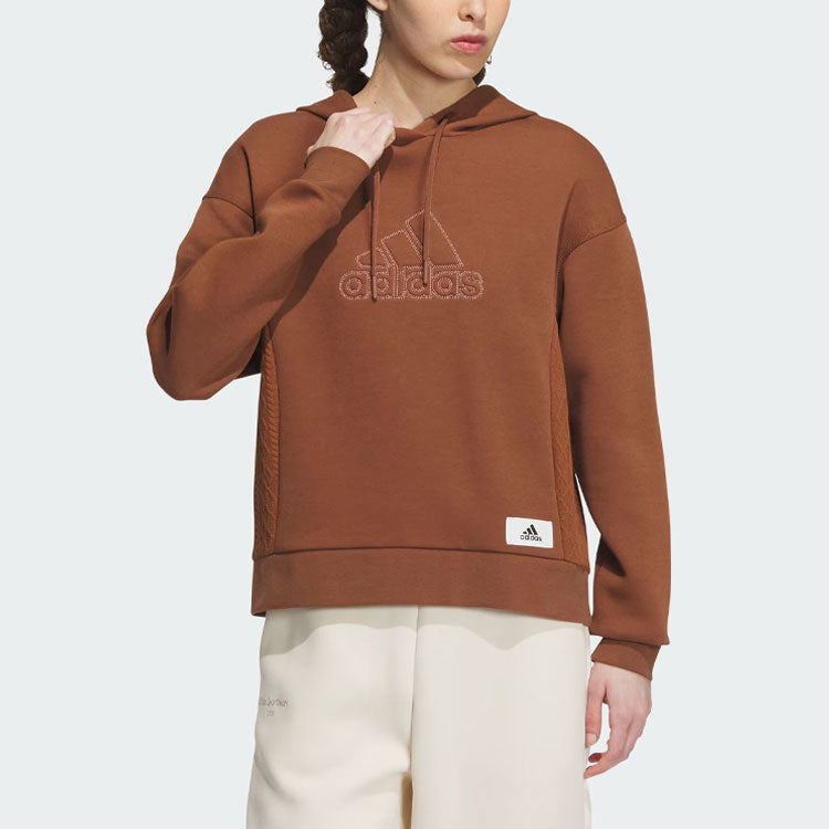 (WMNS) adidas Lounge Hooded Sweatshirt 'Brown' IP0755