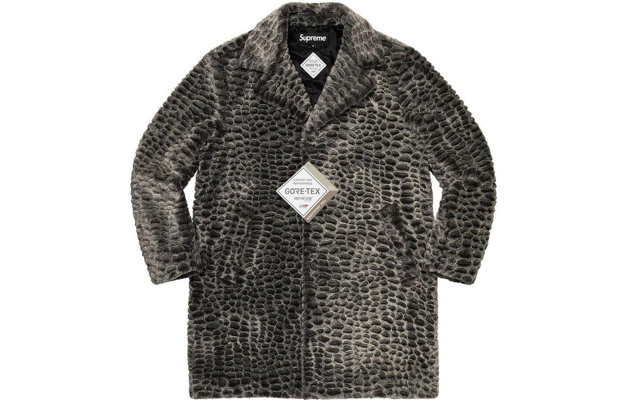 Supreme SS23 Week 2 Croc Faux Fur Overcoat 'Black' SUP-SS23-071