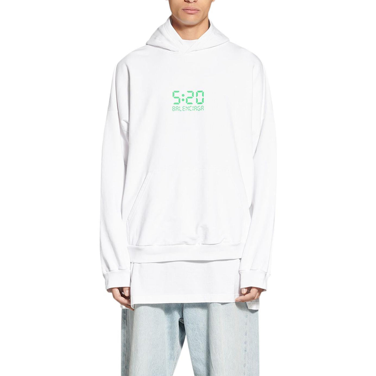 Balenciaga 5:20 Graphic Hoodie 'White Green' 674986TMVL69164