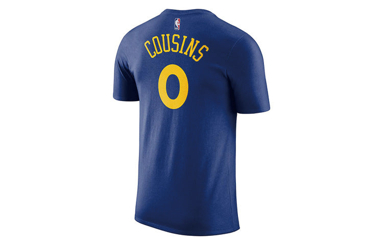 Nike NBA Warriors Athleisure Casual Sports Round Neck Quick Dry Short Sleeve Blue 870775-404