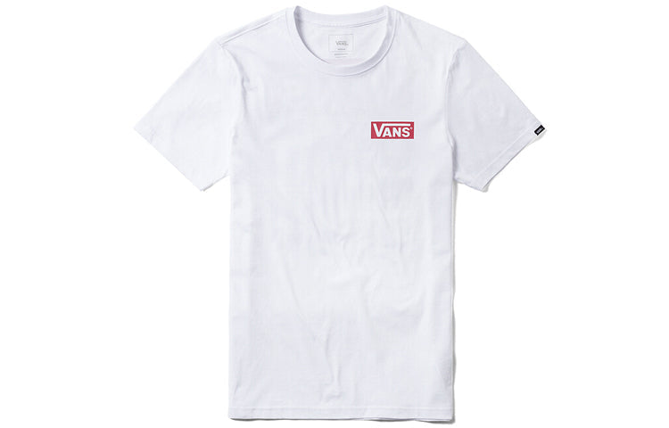 Men's Vans Back Large Logo Printing Short Sleeve White VN0A3TWZWHT