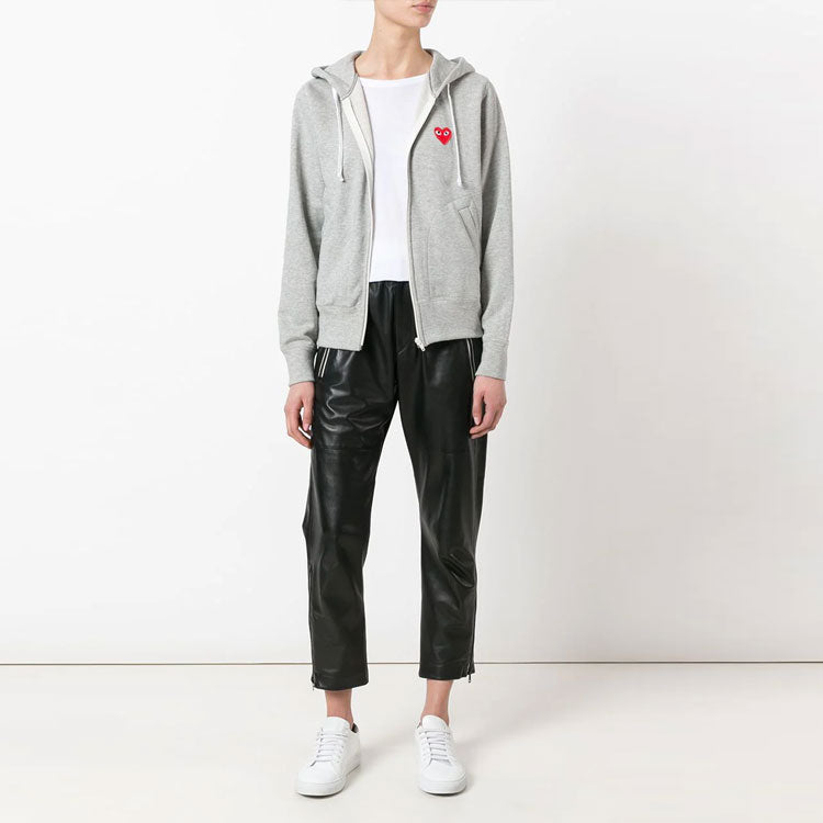 (WMNS) COMME des GARCONS PLAY Big Heart Zip Hooded Sweatshirt 'Grey' P1T167-1