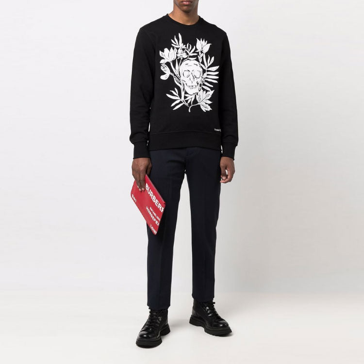 Men's Alexander McQueen FW21 Cartoon Printing Round Neck Long Sleeves Black 666639-QRZ1A-0901
