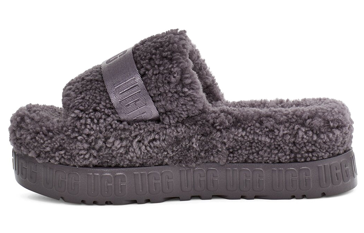 (WMNS) UGG Fluffita Thick Sole Slipper Gray 1113475-SHA