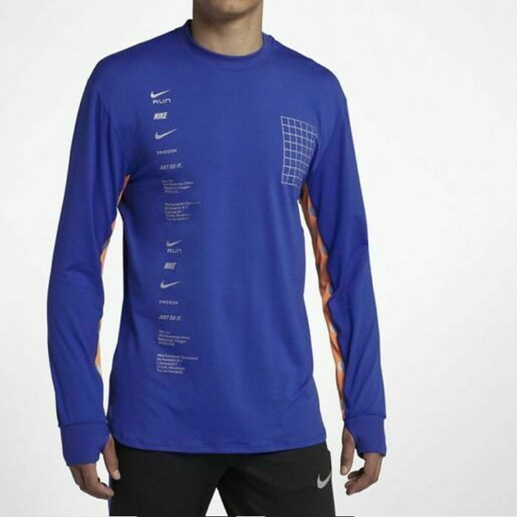 Nike Alphabet Pattern Printing Sports Long Sleeves Blue BQ8183-405
