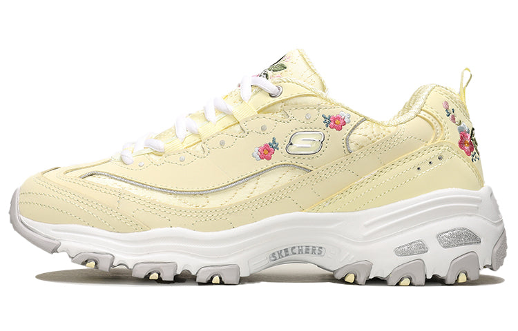 (WMNS) Skechers D'Lites-Bright Blossoms Low-Top Daddy Shoes Yellow 11977-YEL