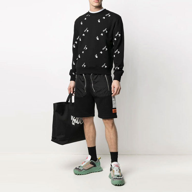 Off-White SS21 Printing Slim Fit Round Neck Black OMBA025R21FLE0091001