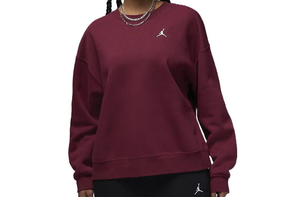 (WMNS) Air Jordan Brooklyn Crewneck Sweatshirt 'Cherrywood Red' DQ4462-645