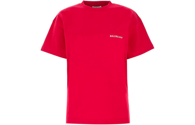 (WMNS) Balenciaga SS21 Tyran Alphabet Printing Cotton Short Sleeve 'Red' 612965TIVG56295