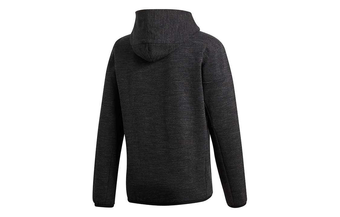 adidas Zne Fz M Winter Solid Color Fleece Lined Stay Warm Hooded Jacket Black GU2077