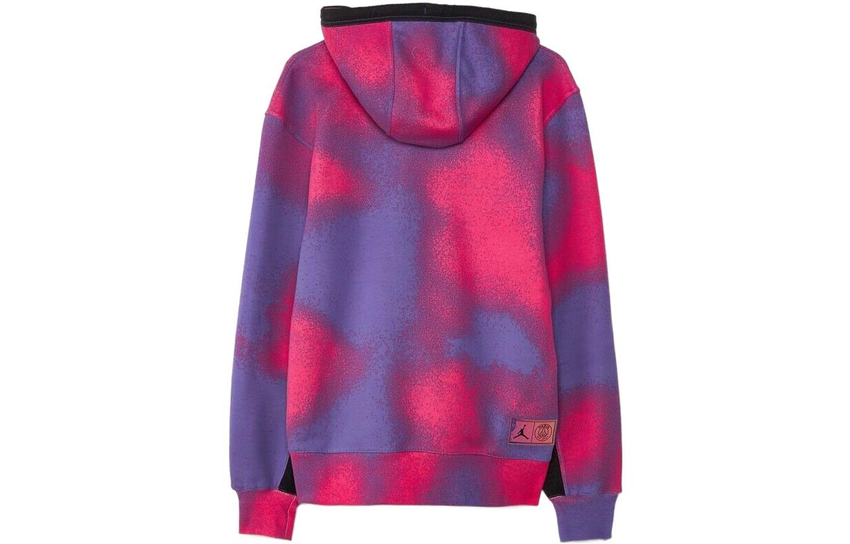 Men's Air Jordan Printing Fleece Pullover Drawstring Hooded Long Sleeves Purple CK9649-510