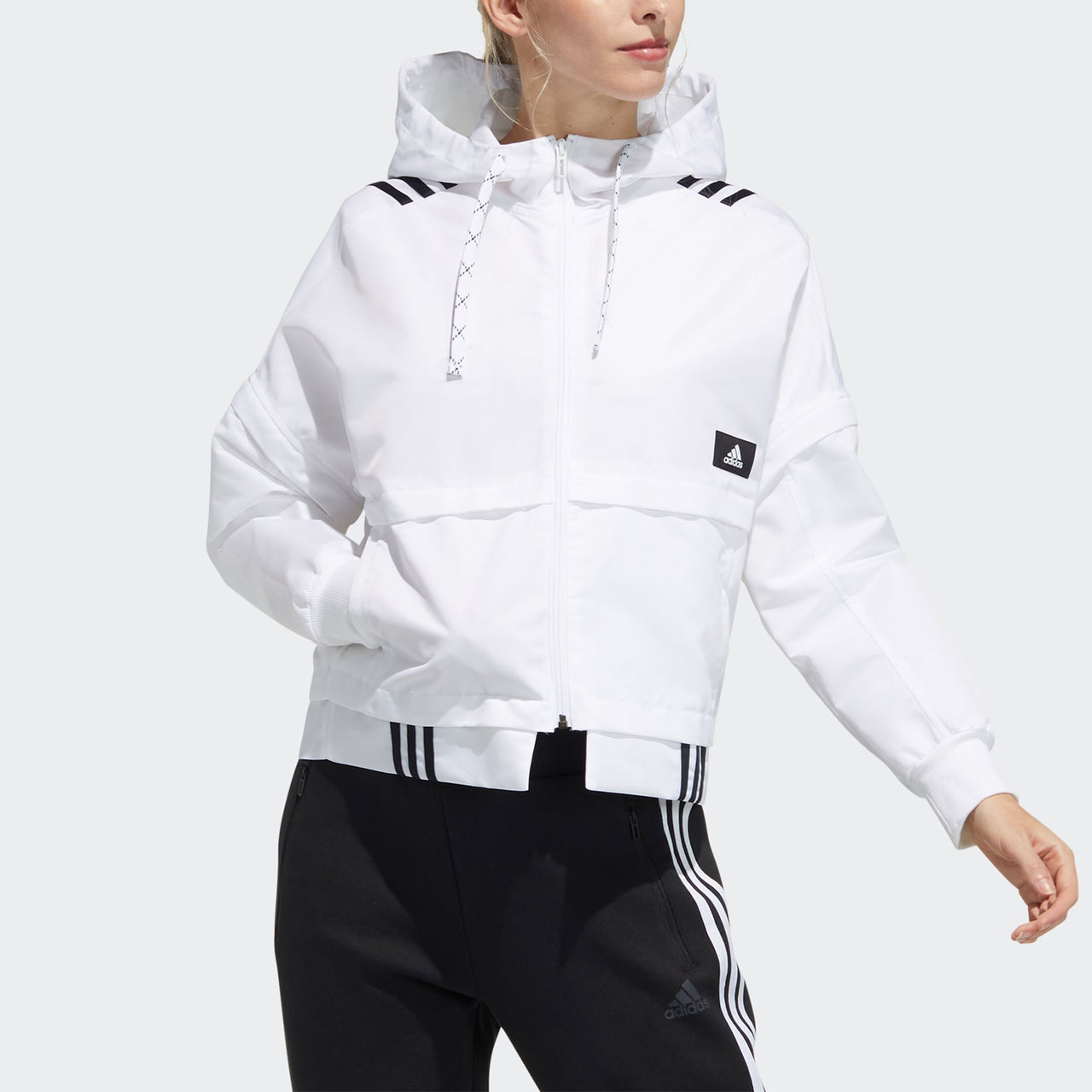 (WMNS) adidas Str Jkt Light Detachable Sleeve Hooded Track Jacket White GT4403