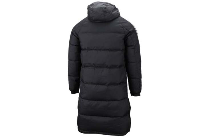 Men's adidas 3STR Casual Sports Hooded Long Black Down Jacket DT7920