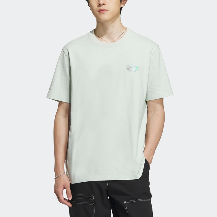 adidas Short Sleeve Classic Graphic T-shirt Asia Sizing 'Linen Green' IK8682