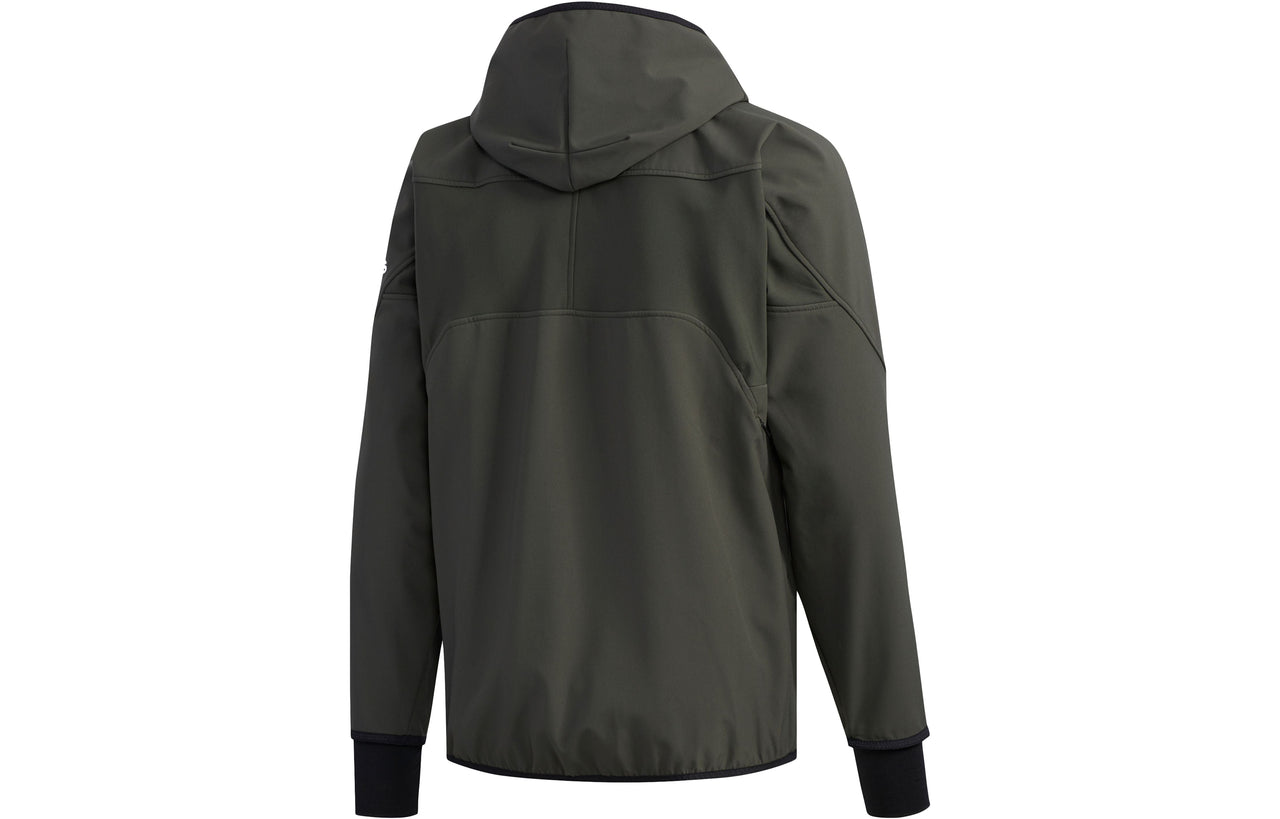 adidas Windproof Fleece Lined Stay Warm Hooded Jacket Brown ED3727