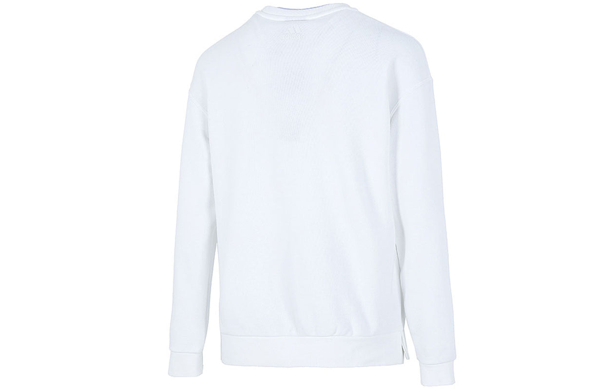 (WMNS) adidas Logo Printing Sports Round-neck Sweatshirt White H09743