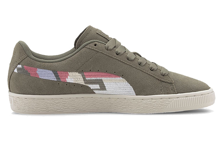 (WMNS) PUMA Suede World Hood 'Geometric Print - Deep Lichen Green' 371682-02