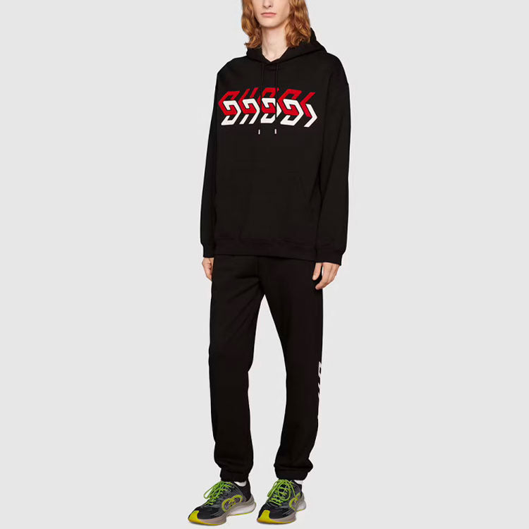 GUCCI Jersey Hoodie with Gucci Mirror Print 'Black' 681210-XJDV3-1152
