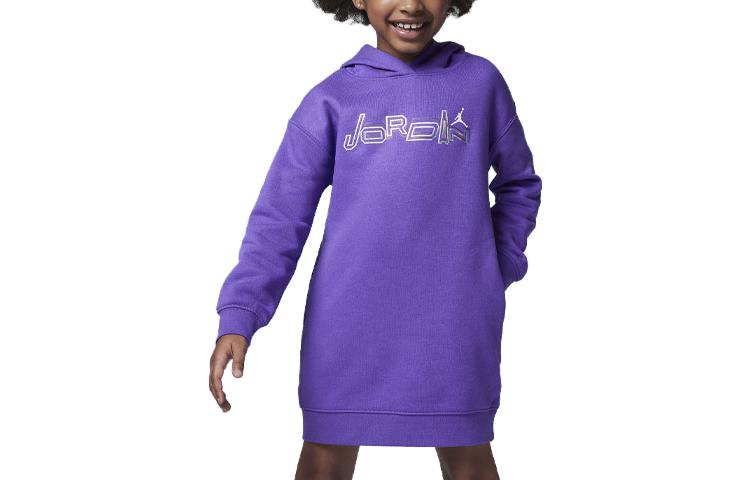 (GS) Air Jordan "Take Flight" Shine Pullover Dress 'Purple' 35C893-P44