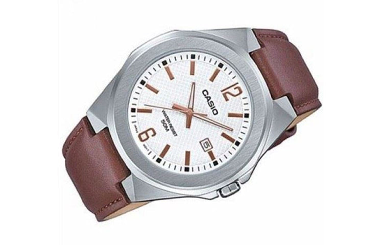 Men's CASIO STANDARD Series waterproof MTP-E158L-7A Mens White Analog MTP-E158L-7A2021