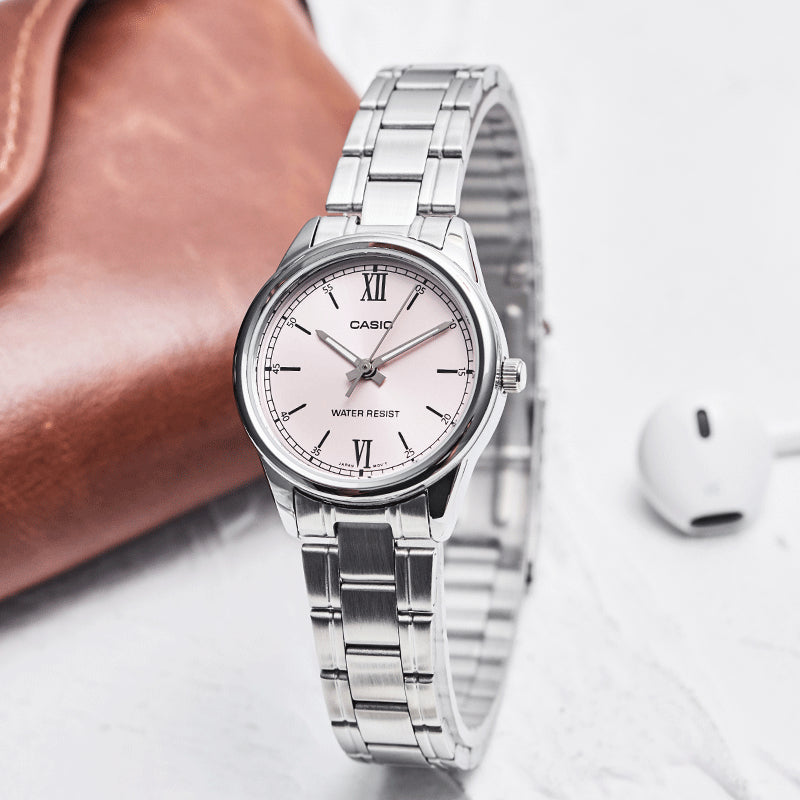 CASIO Quartz Waterproof SilverPink Analog LTP-V005D-4B2