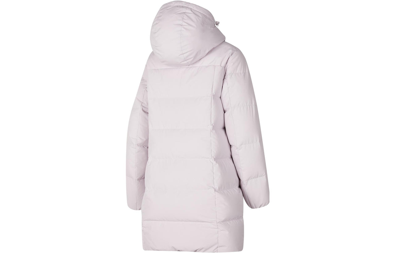 (WMNS) Skechers BASIC Long Down Jacket 'Pink' P423W085-0239