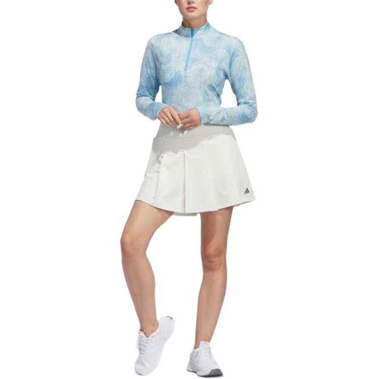 (WMNS) adidas Ultimate365 Printed Quarter-Zip Mock Asia Sizing 'Blue' IP4257