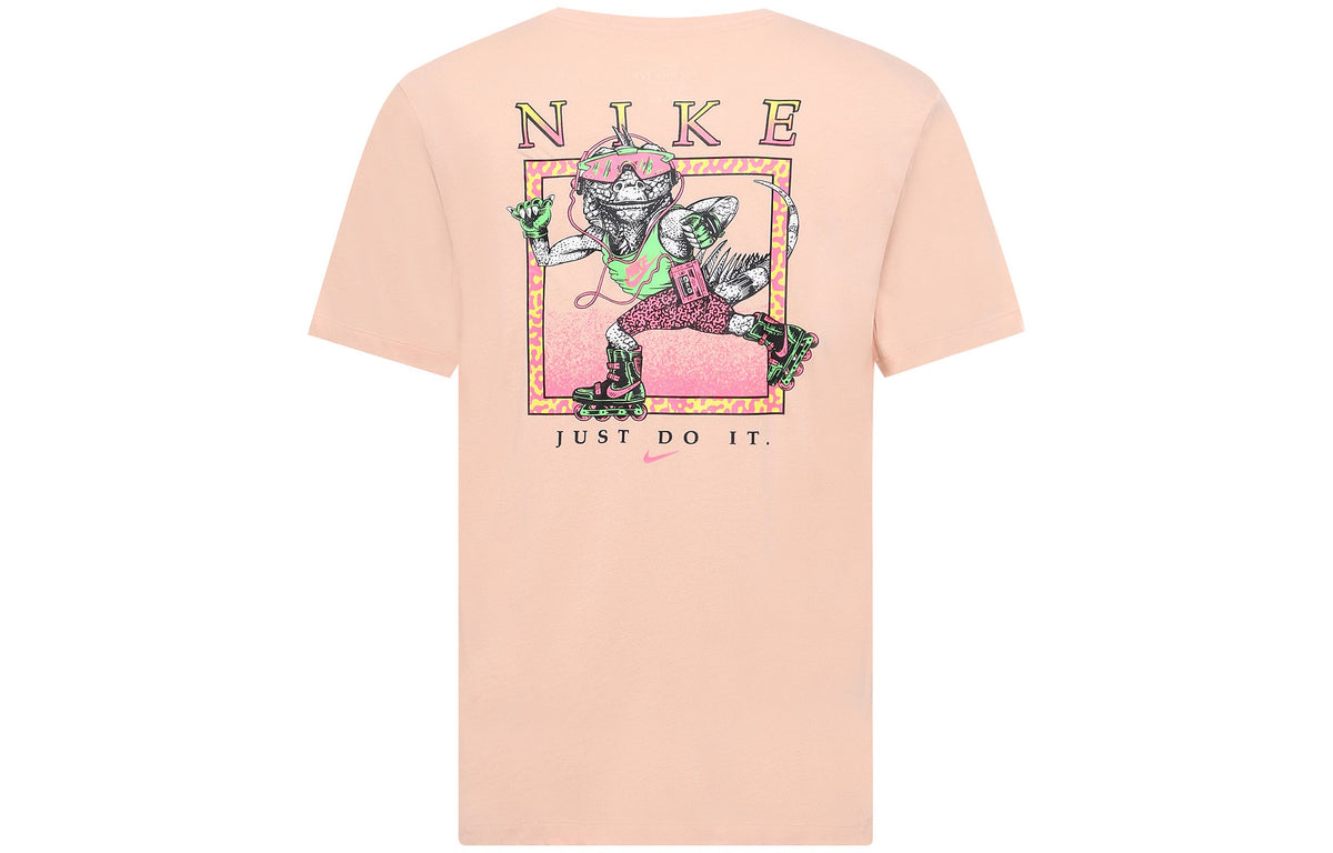 Nike Sportswear Back Printing Sports Short Sleeve Orange DD1285-800