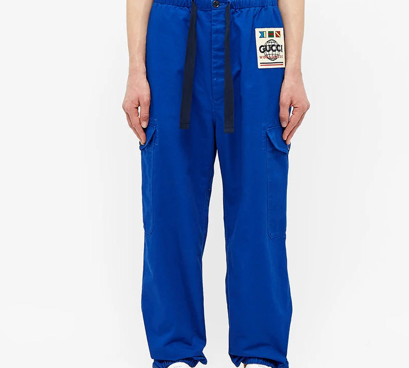 Gucci Logo Pattern Cargo Long Pants Blue 591054-ZADBP-4133
