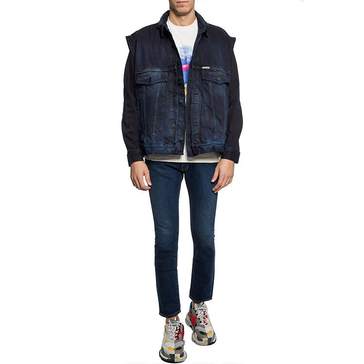Off-White Logo Printing Denim Jacket Version Blue OMYE013F181660058588