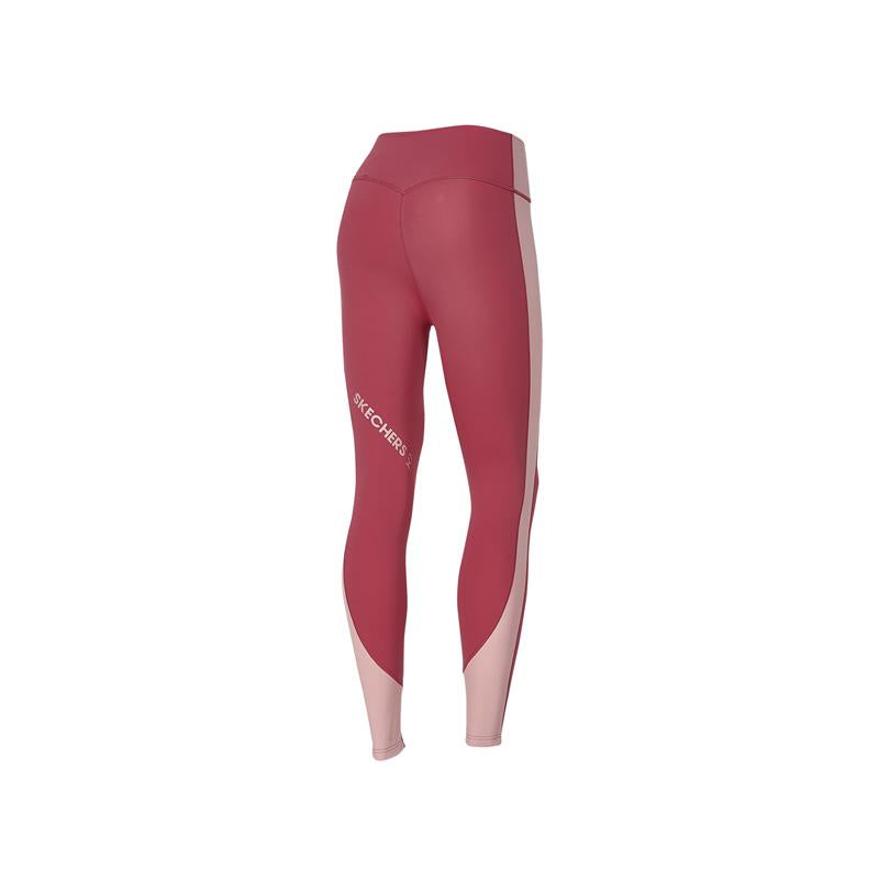 (WMNS) Skechers Letter Print Knit Tight Fitness Leggings 'Burgundy' P121W040
