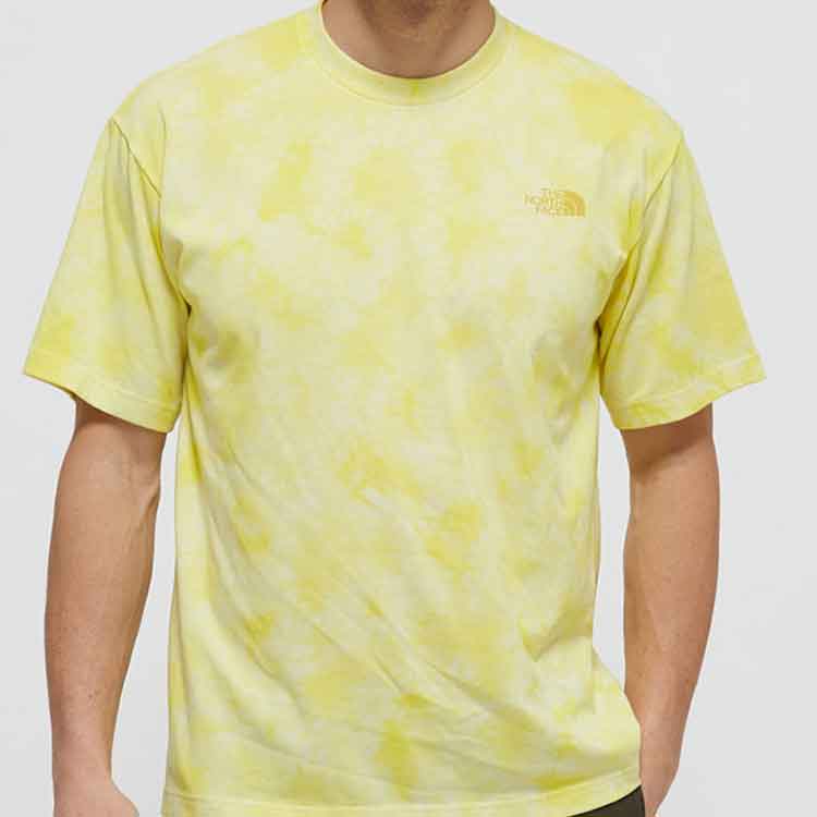 Men's THE NORTH FACE S/S Tie Dye Round Neck Short Sleeve Yellow NT32057-TL
