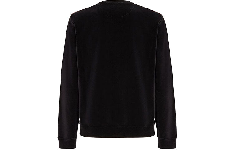 Men's FENDI FW21 F Pattern Round Neck Pullover Sports Black FY0178AF9FF0QY3