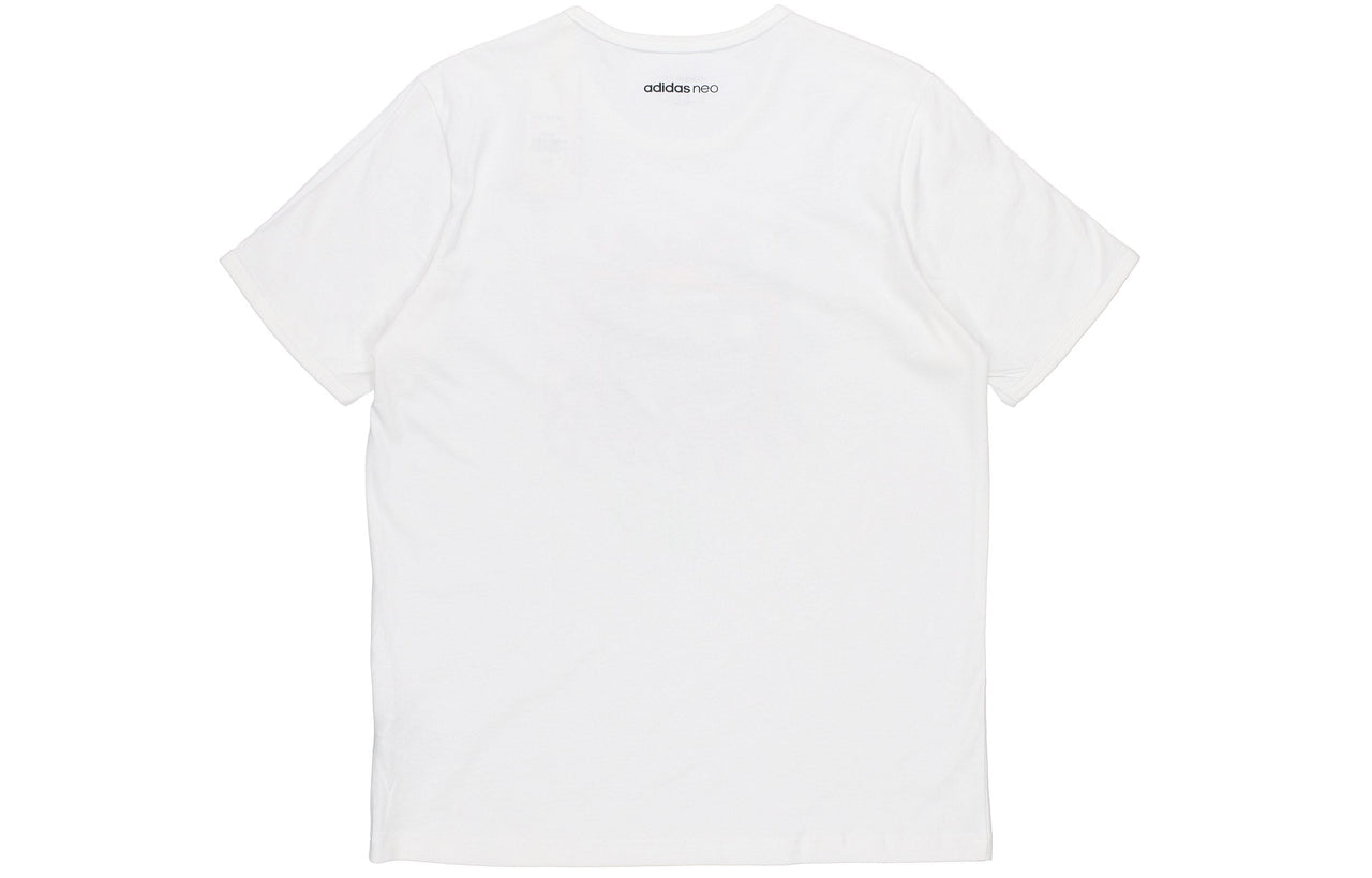 adidas neo Funny Printing Sports Round Neck Short Sleeve White GM2343
