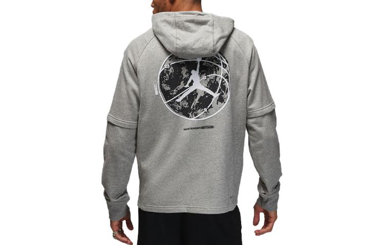 Air Jordan Dri-FIT Sport Graphic Fleece Pullover Hoodie 'Grey' FB7570-063