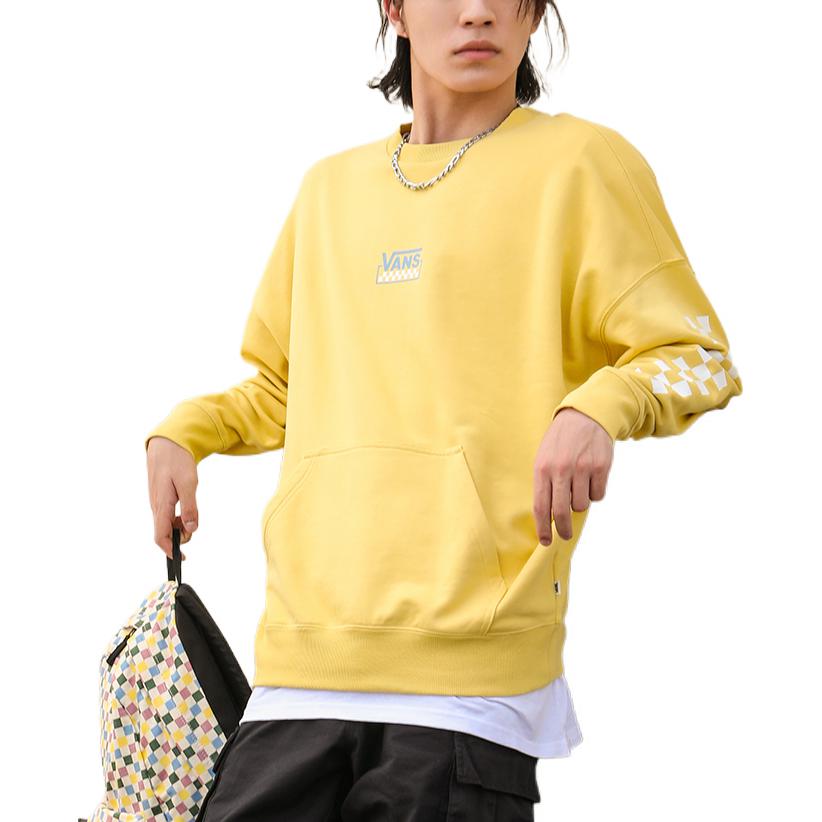 Vans Logo Printed Crew Sweater 'Yellow White Grey' VN0002BYY7O