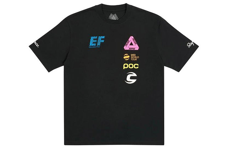 PALACE Rapha Crossover Off Bike Alphabet Logo Round Neck Short Sleeve Unisex Black P19TS324