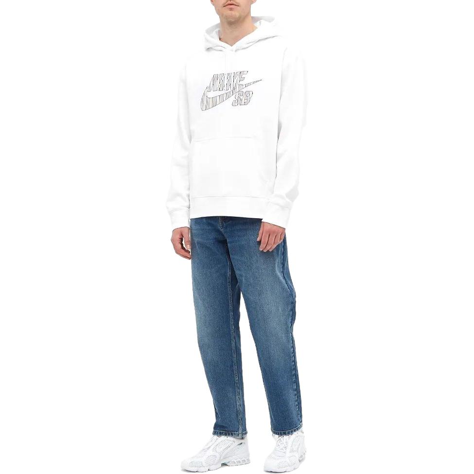 Nike SB Stripes Popover Hoodie 'White' CV0279-100