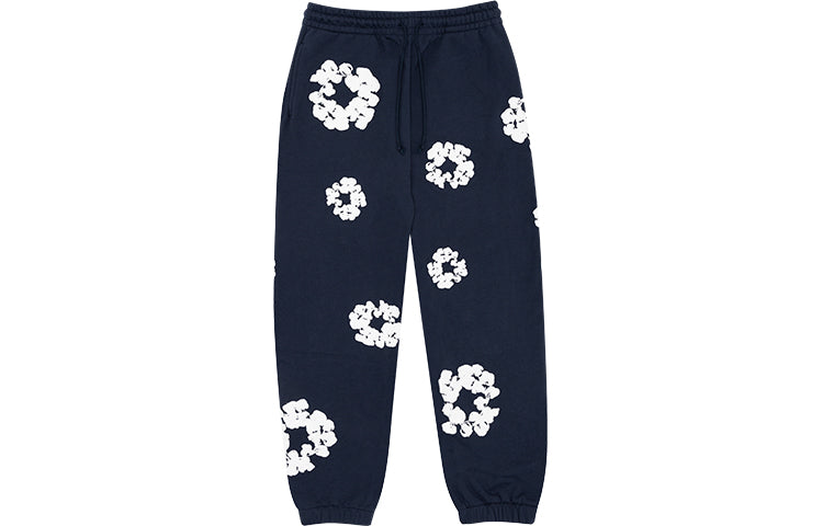 Denim Tears Cotton Wreath Logo Sweatpants 'Navy White' 401-080-30
