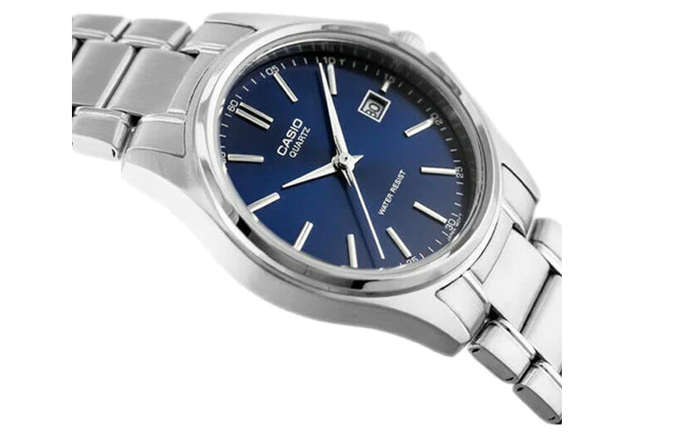CASIO Waterproof Stainless Steel Strap Blue Dial Mens Blue Analog MTP-1183A-2A