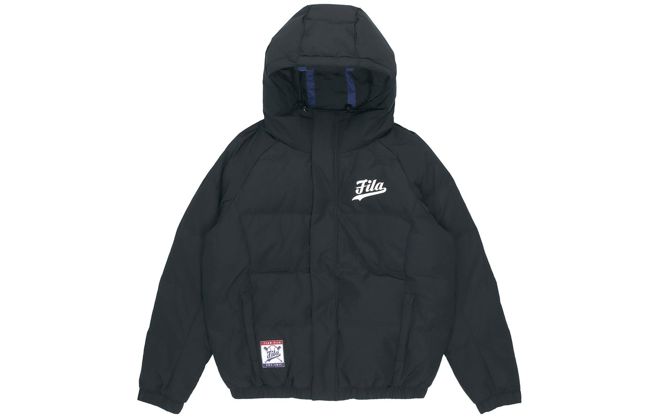 FILA FUSION Logo Print Down Jacket 'Black White' T11M042902F-BK