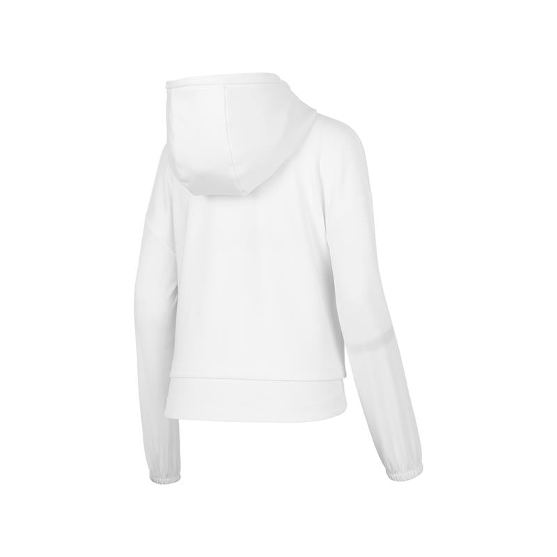 (WMNS) Skechers Sports Series Logo Print Knit Hooded Zip-Up Sports Jacket 'White' P121W003