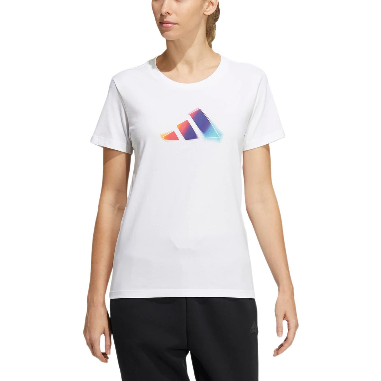 (WMNS) adidas UST 3 Bar T-Shirt Asia Sizing 'White Purple' HE9979
