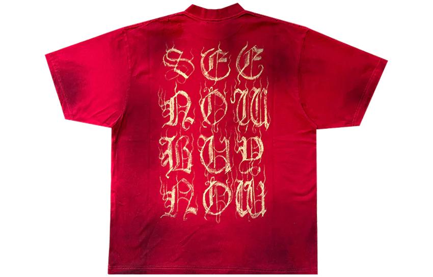 Balenciaga Heavy Metal Logo T-shirt Oversized 'Red' 739784TOVE16400