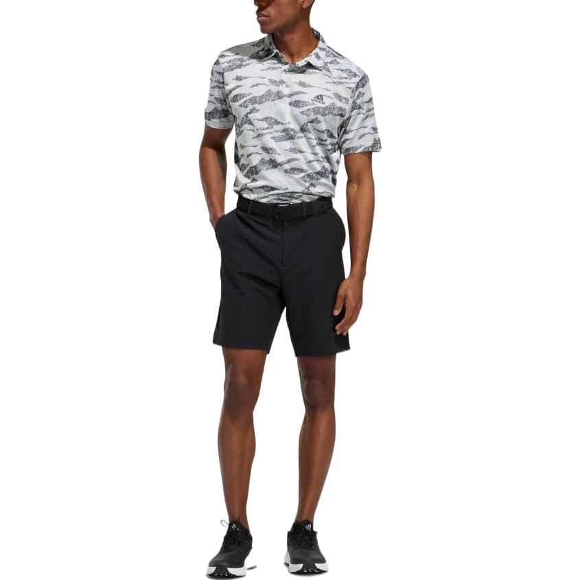 adidas Full Print Pattern Jacquard Short Sleeve Shirt Men's White HF6500