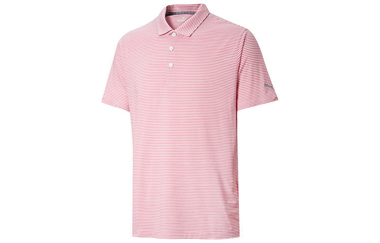 PUMA Caddie Stripe Polo Shirt 'Pink White' 595115-10
