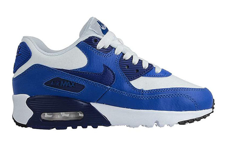 (GS) Nike Air Max 90 LTR Leather Low-Top White/Blue 833412-105