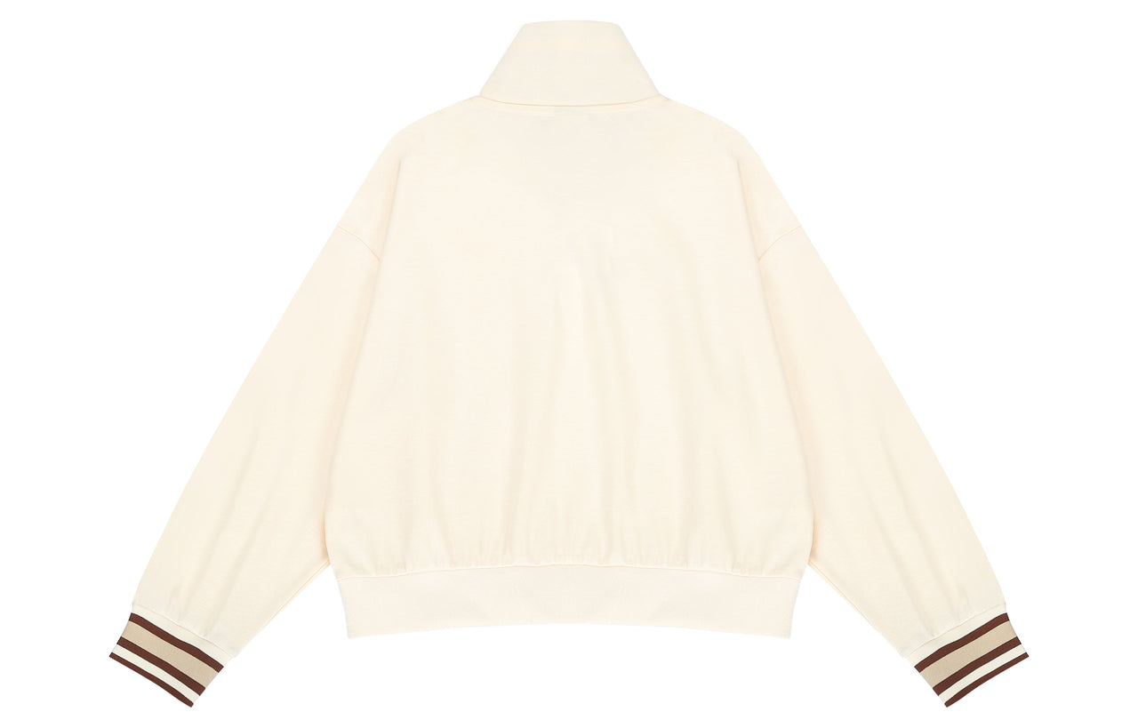 (WMNS) New Balance Half Zip Sweatshirt Asia Sizing 'Cream White Red' AWT23561-MCU