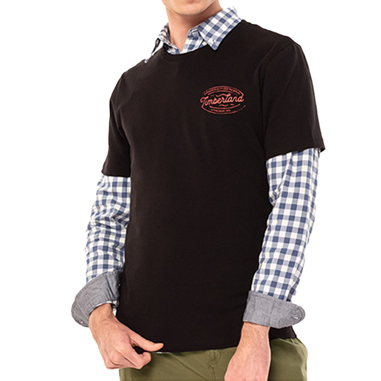 Men's Timberland SS20 Round Neck Printing Short Sleeve Black A2B4R001