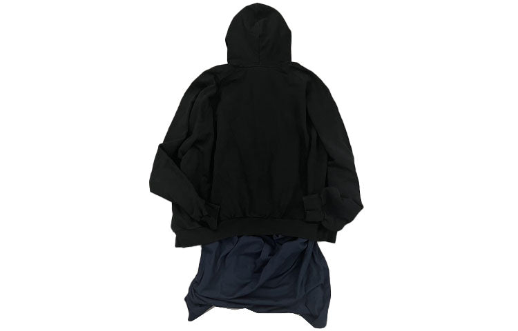 Balenciaga XXXL Patched T-Shirt Hoodie Oversized 'Black' 720406TNVD91070